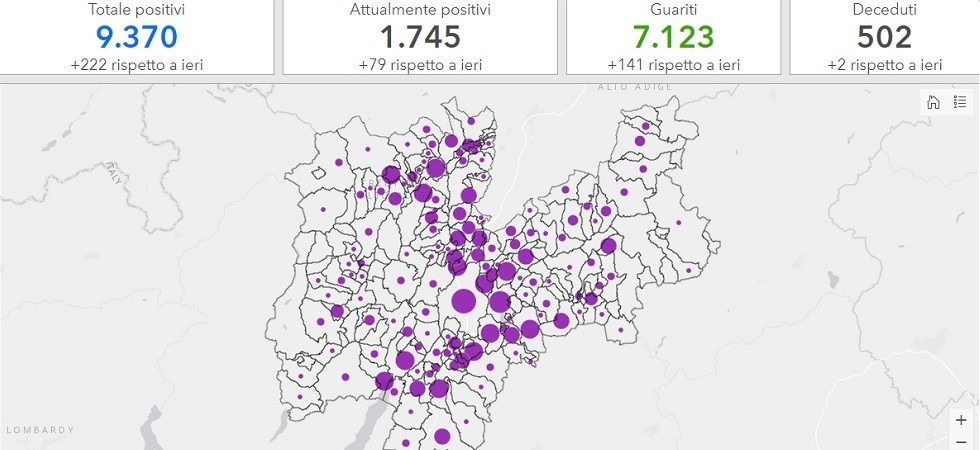 Coronavirus in Trentino, altri 59 over 70 anni contagiati